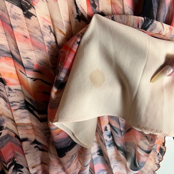 reiss pleated maxi skirt watercolor size 4 - Picture 6 of 8